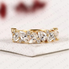 4.00 TCW Pear & Round Cut Lab Grown Diamond Wedding Floral Cluster Eternity Band Vintage Inspired Bridal Jewelry