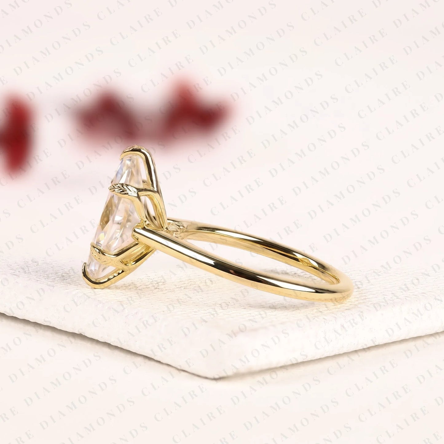 marquise cut lab grown diamond ring elegant tulip set ring solitaire engagement ring for her