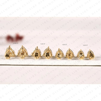 Trillion Cut Lab Grown Diamond Stud Earrings Elegant Solitaire Earrings Modern Minimalist Fine Jewelry