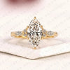 Marquise Cut Lab Grown Diamond Engagement Gold Ring Wedding Elegant Anniversary Gift For Her