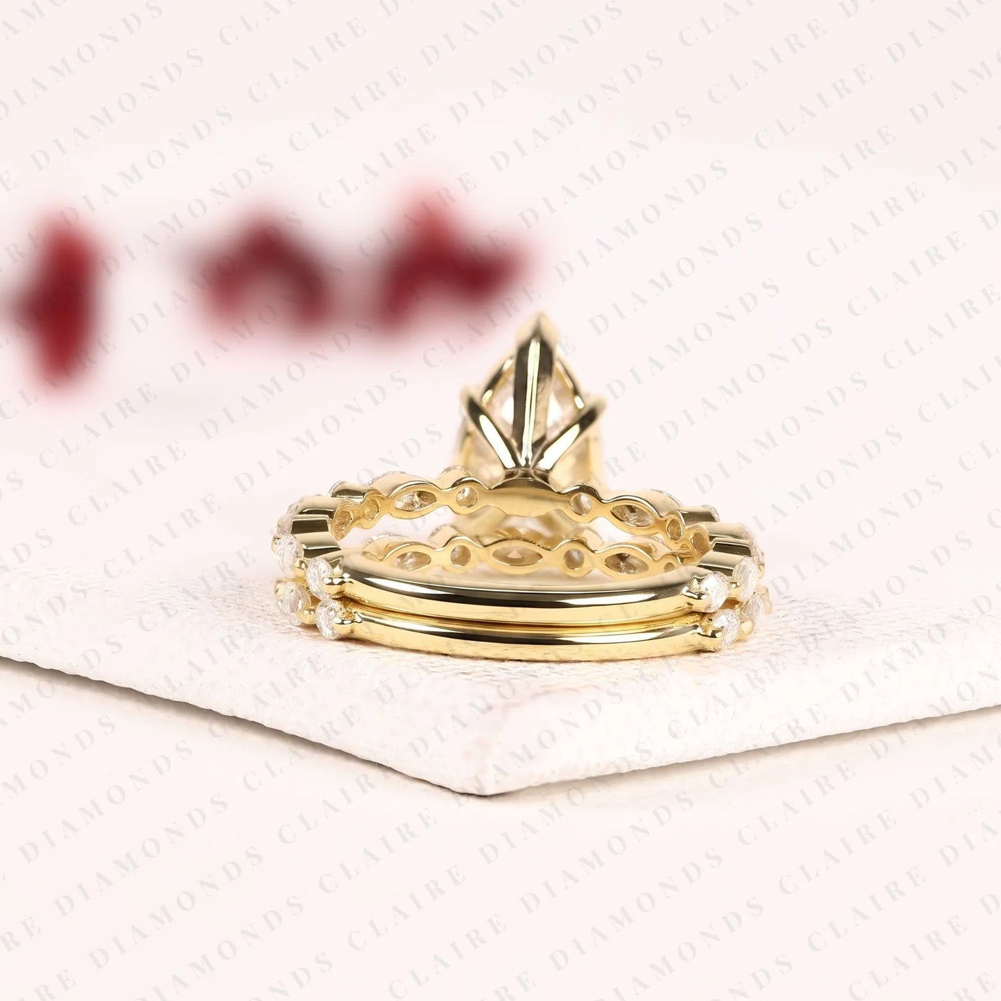 pear cut lab grown diamond engagement ring floral nature inspired bridal ring vintage gold wedding unique ring for women