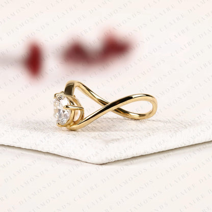 2.05 TCW Round & Pear Cut Toi et Moi Lab Grown Diamond Engagement Ring | Two Stone Bypass Gold Ring | Elegant Modern Bridal Jewelry