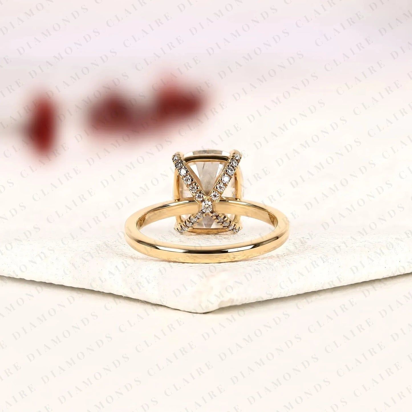 elongated cushion cut lab grown diamond solitaire engagement ring classic gold wedding ring minimalist bridal ring igi certified anniversary gift for women