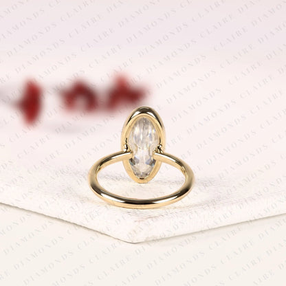 Signature Old Mine Oval Moissanite Diamond Solitaire Engagement Ring with Refined Minimalist Style