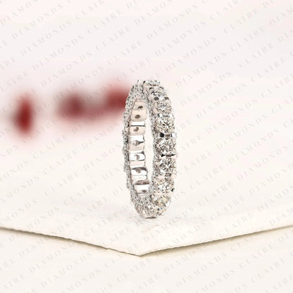 3.30 TCW Round Cut Lab Grown Diamond  Full Eternity Wedding Ring Anniversary Band  Stackable Diamond Ring