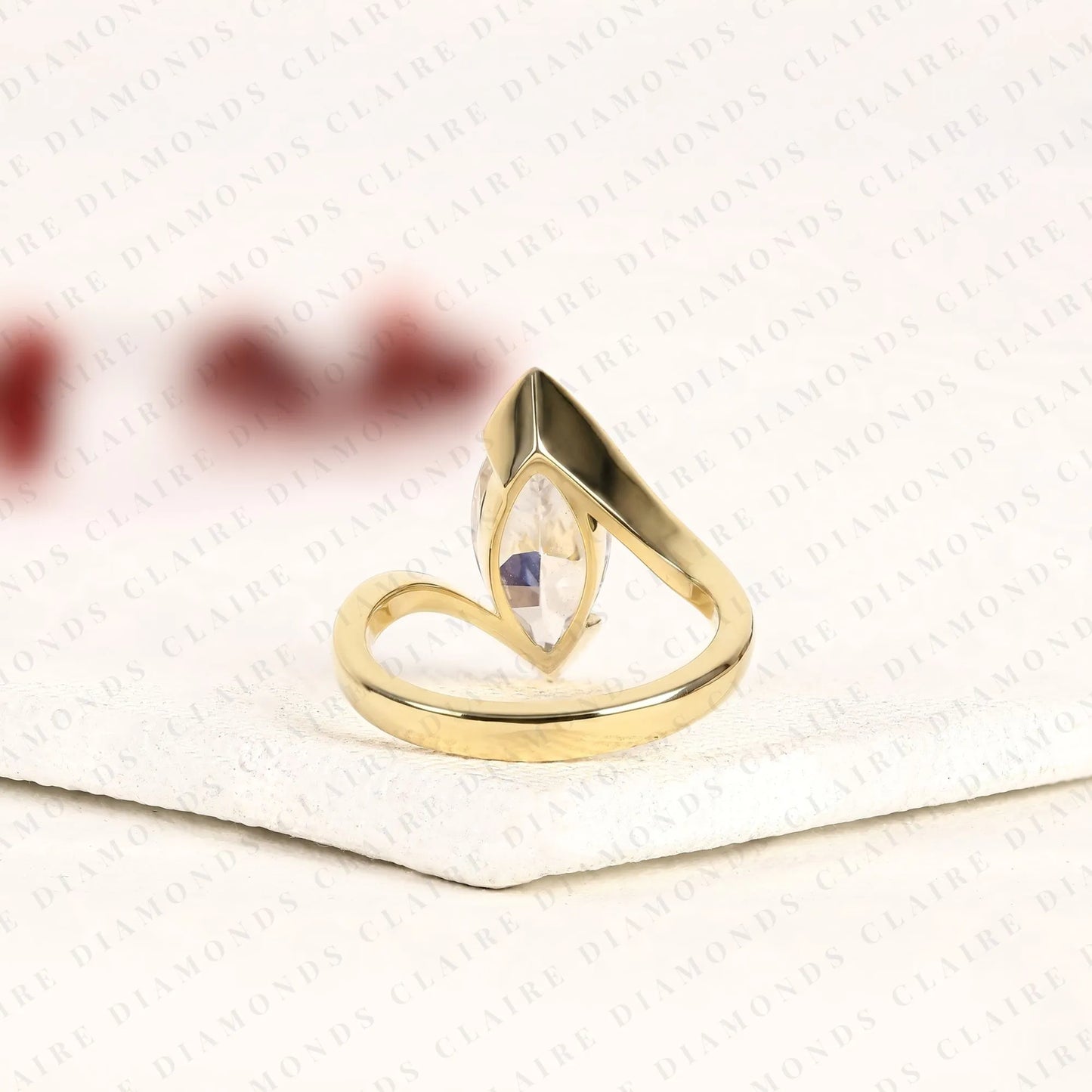 marquise cut lab grown diamond engagement ring, modern bezel set solitaire ring, minimalist gold wedding ring, igi certified diamond ring
