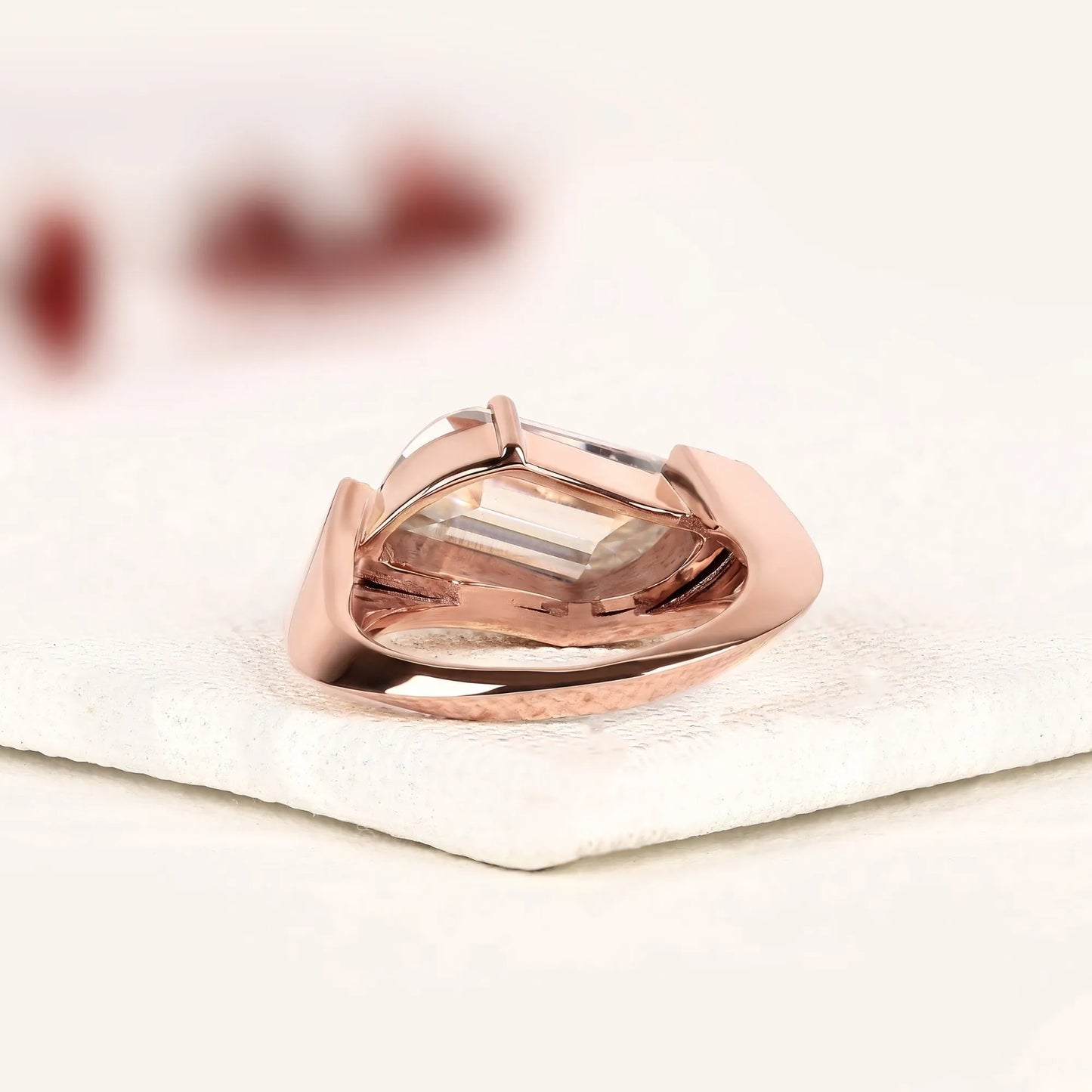 modern flame cut moissanite diamond halo engagement ring with exceptional brilliance