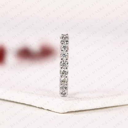 2.20 TCW Elegant Full Eternity Moissanite Diamond Wedding Band with Round Brilliant Diamonds