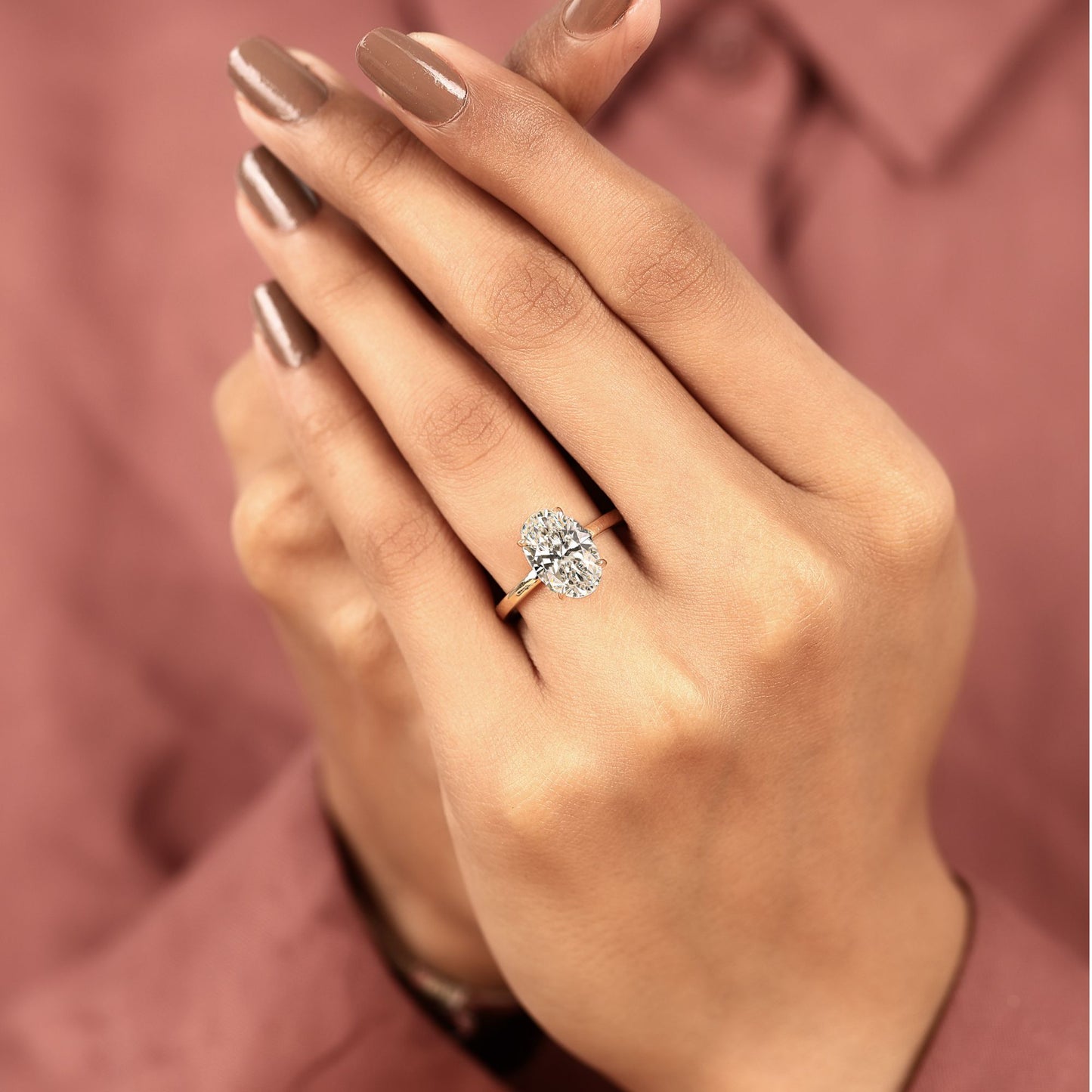 classic oval cut solitaire moissanite diamond engagement ring in yellow gold | minimalist wedding ring for women | timeless anniversary gift.