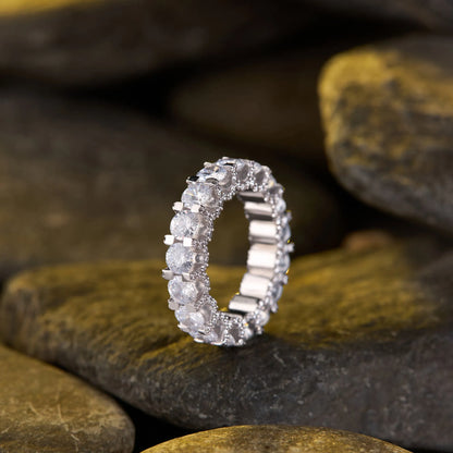 4.59 TCW Round Cut Moissanite Diamond Eternity Band Ring – Timeless Sparkling Wedding Jewelry Design