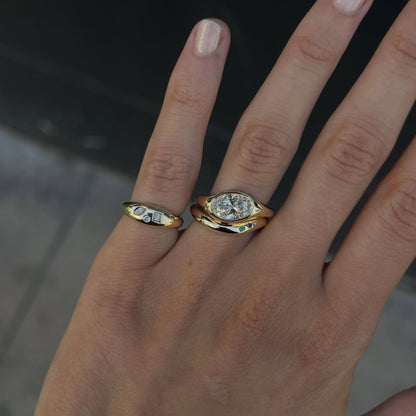 Elegant Oval Cut Moissanite Diamond Wrap Ring in Gold Modern Sculptural Statement Ring