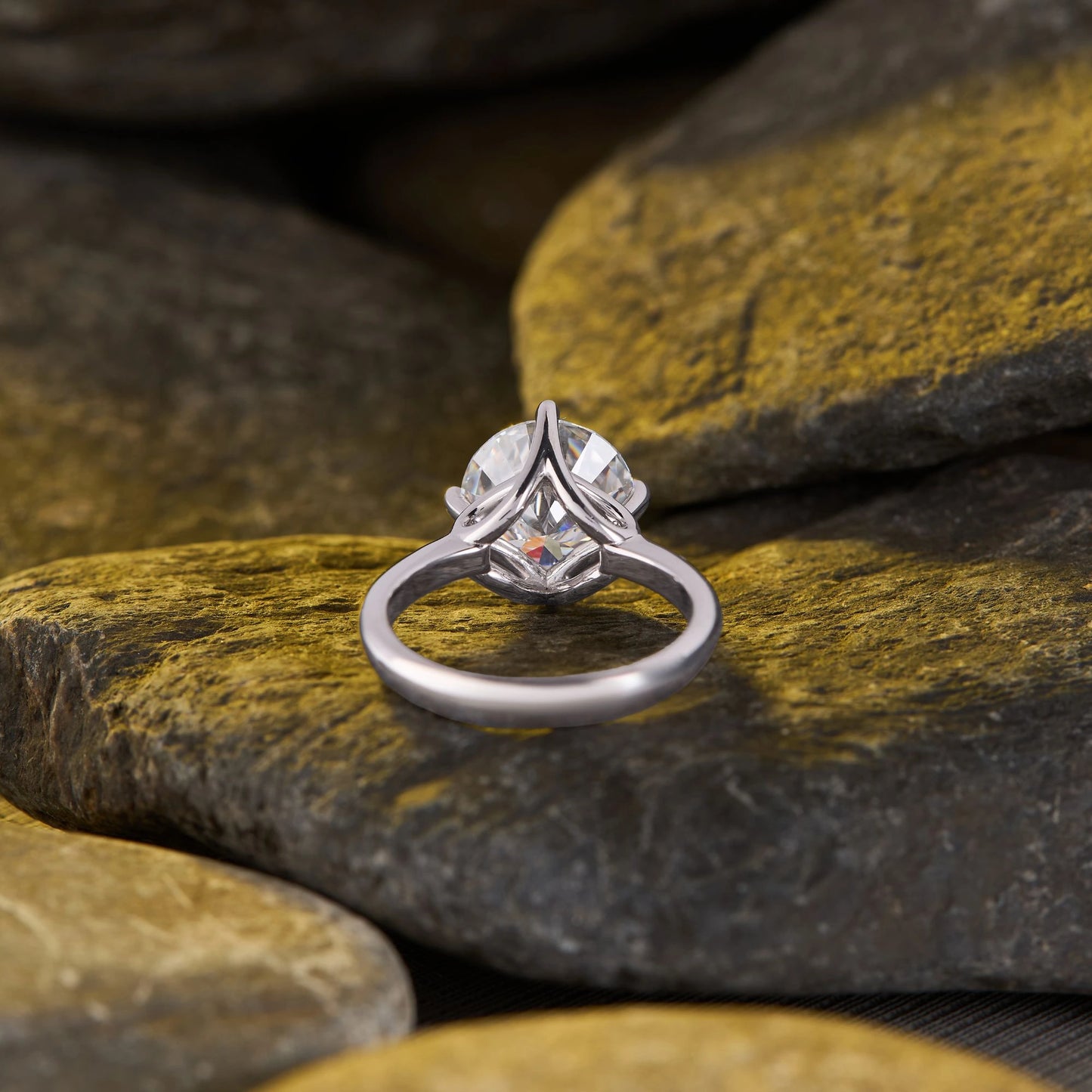 classic round cut solitaire lab grown diamond ring with timeless elegant engagement style