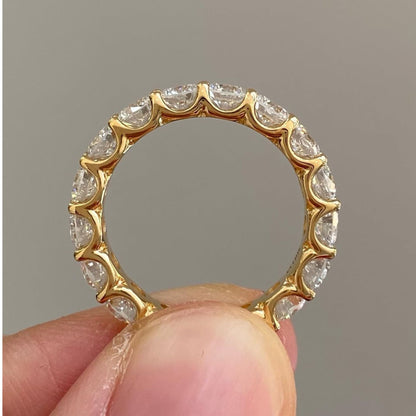 2.55 TCW Luxury Round Brilliant Lab Grown Diamond Eternity Band in Gold Full Circle Classic Wedding Ring