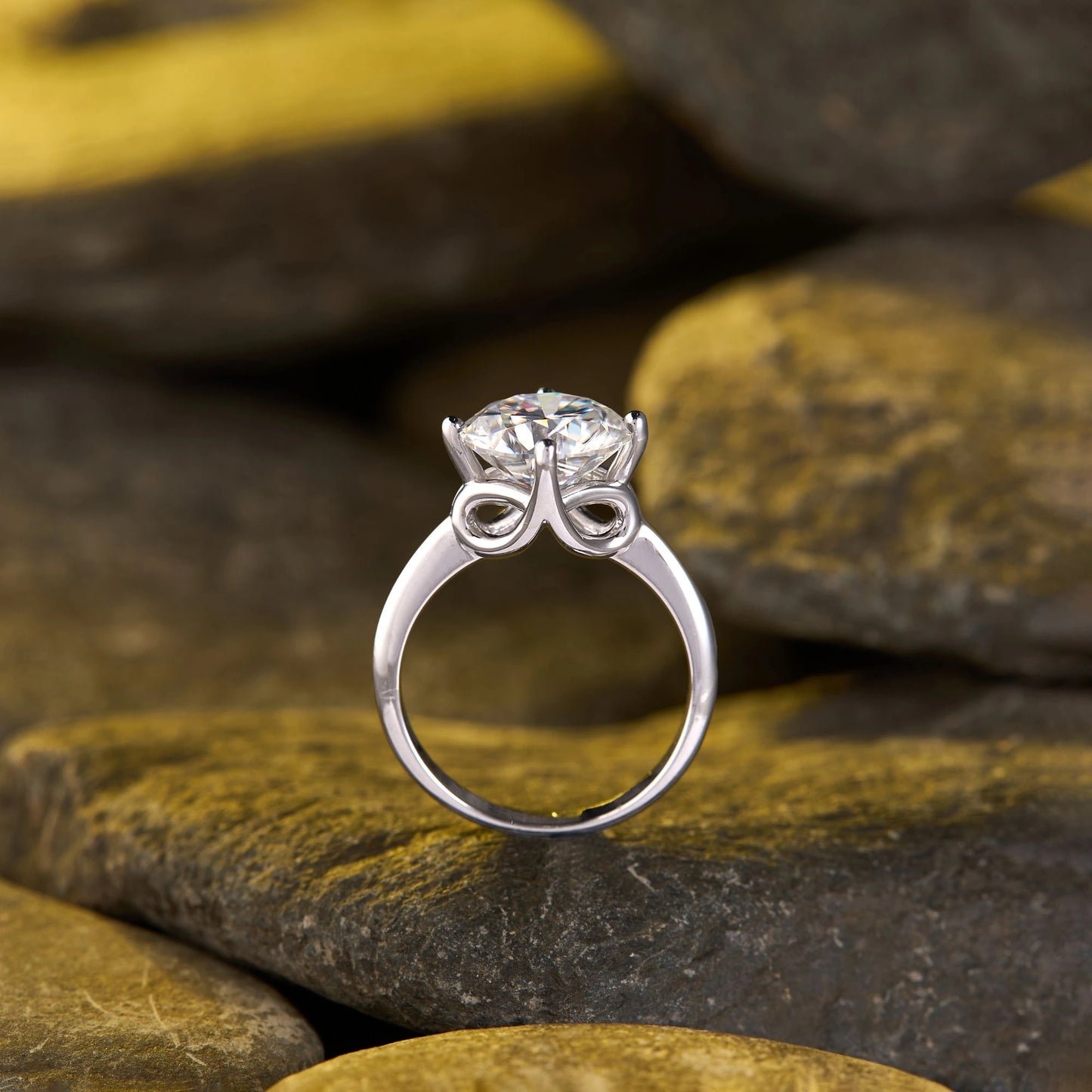classic round cut solitaire lab grown diamond ring with timeless elegant engagement style