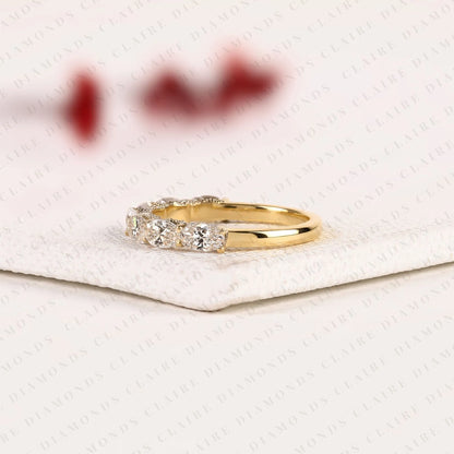 1.88 TCW Oval Cut Lab Grown Diamond Band Eternity Wedding Elegant Stackable Hiddend Halo Round Bridal Band