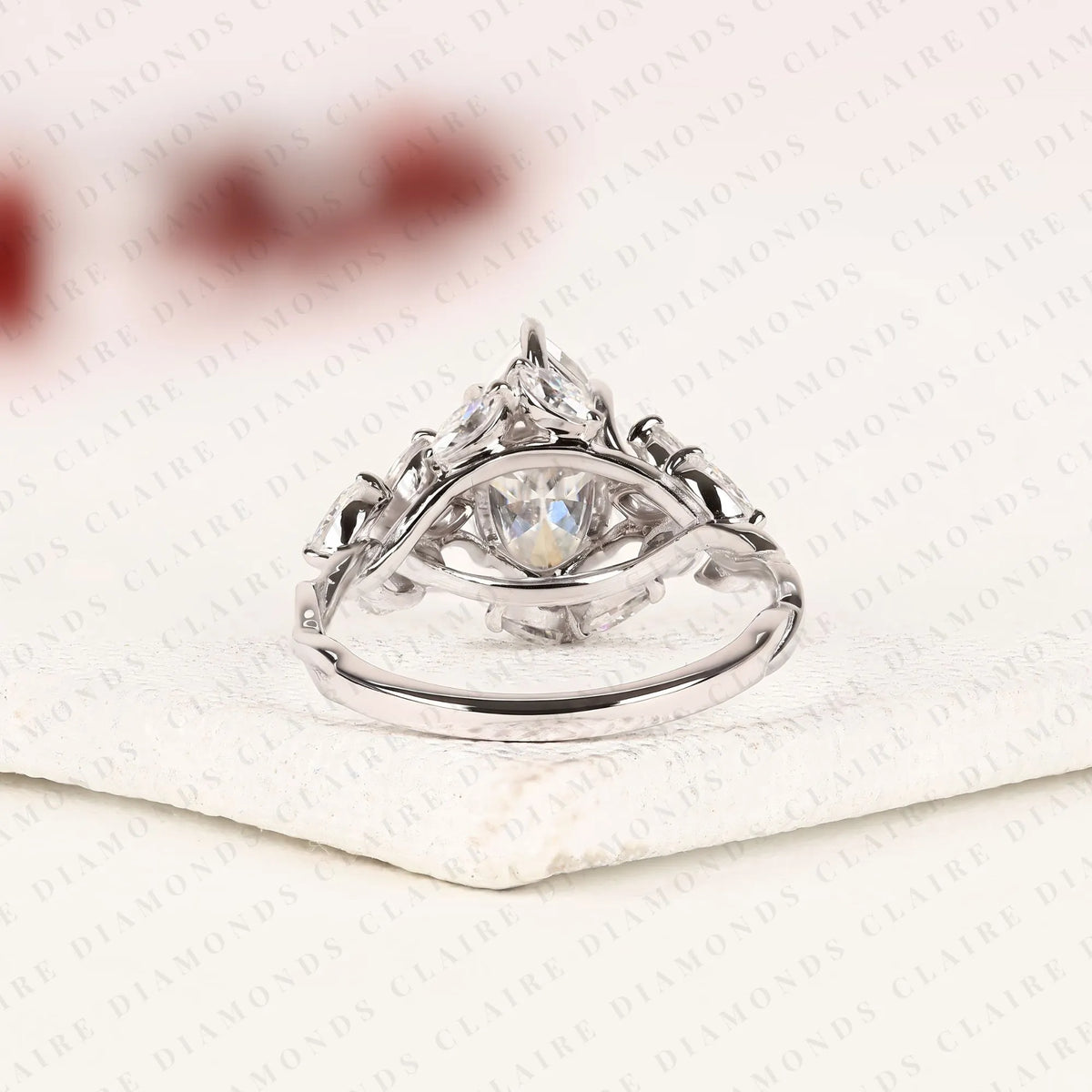 marquise cut lab grown diamond engagement ring vintage floral cluster ring white gold wedding ring unique anniversary ring for women igi certified bridal jewelry.