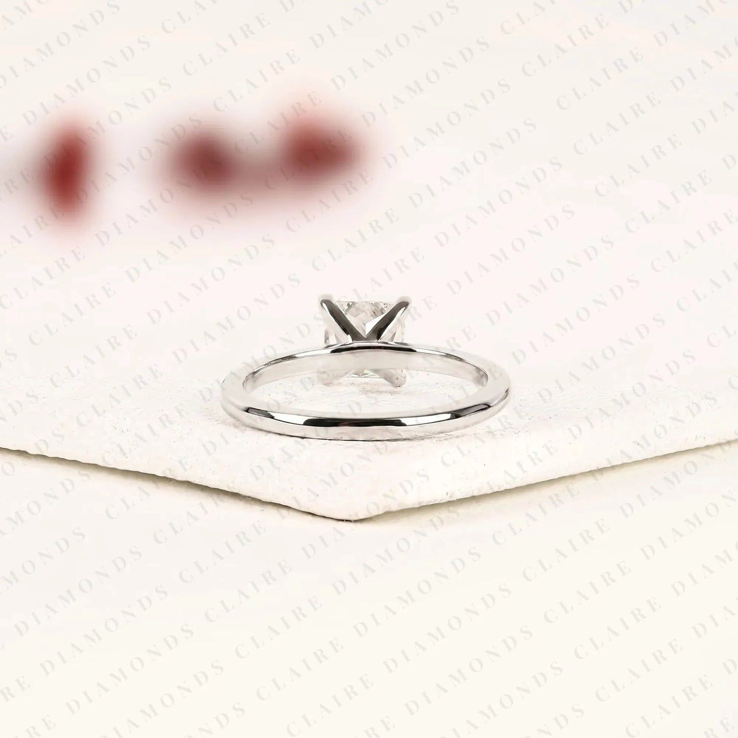 princess cut lab grown diamond solitaire engagement ring, classic four prong white gold ring, minimalist proposal ring