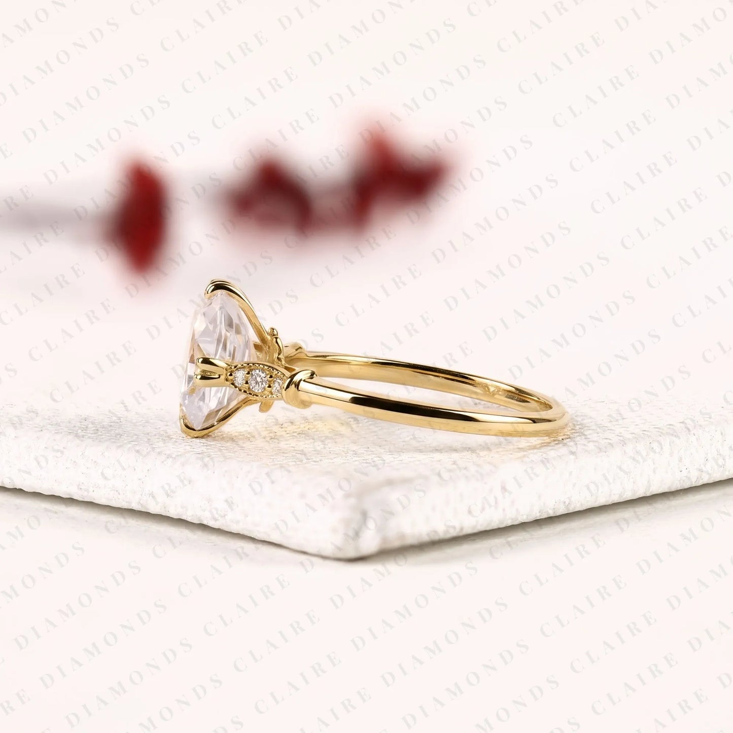 cushion rose cut lab grown diamond engagement ring vintage setting unique bridal ring with antique inspired