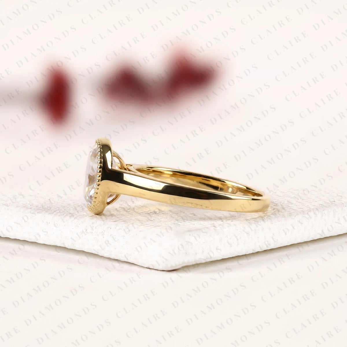 old mine elongated cushion cut lab grown diamond engagement ring milgrain bezel setting vintage inspired solitaire bridal ring