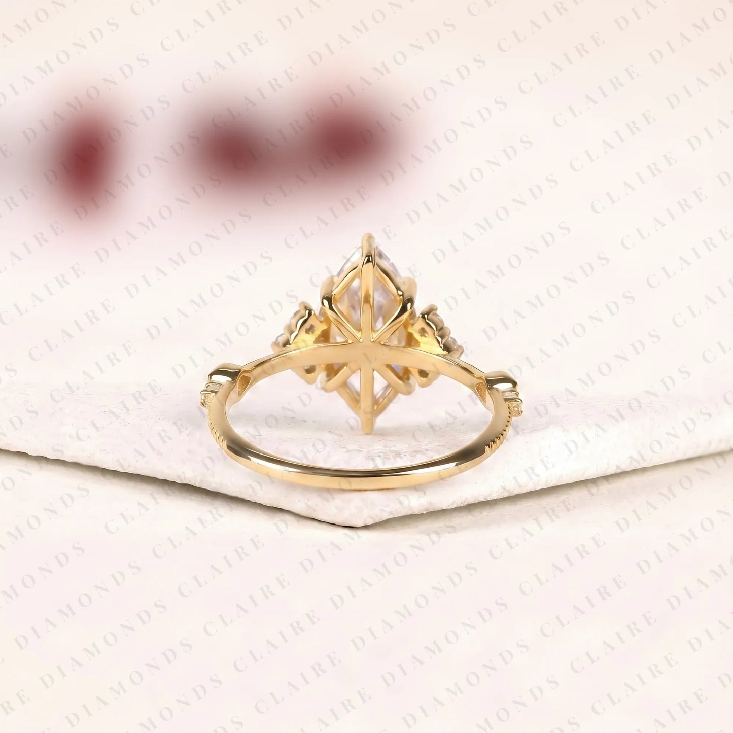 marquise lab grown diamond engagement ring unique floral vintage inspired statement bridal ring
