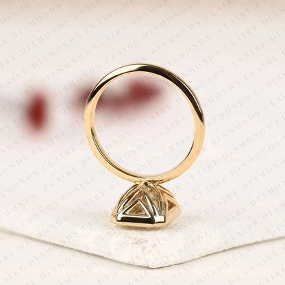 Bezel Set Radiant Cut Lab Grown Diamond Engagement Ring in Gold | Solitaire Wedding Ring for Women | IGI Certified Anniversary Ring