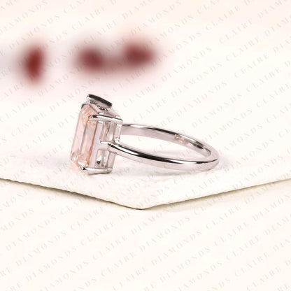4.00 TCW Pear and Emerald Cut Toi et Moi Ring – photo 5