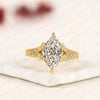 Dutch Marquise Cut Lab Grown Diamond Engagement Ring Vintage Filigree Solitaire Ring, Art Deco Inspired Bridal Ring for Women