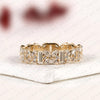 2.76 TCW Mixed Shape Lab Grown Diamond Eternity Band | Emerald Cut, Marquise & Round Diamond Floral Band | Yellow Gold Full Eternity Wedding Band