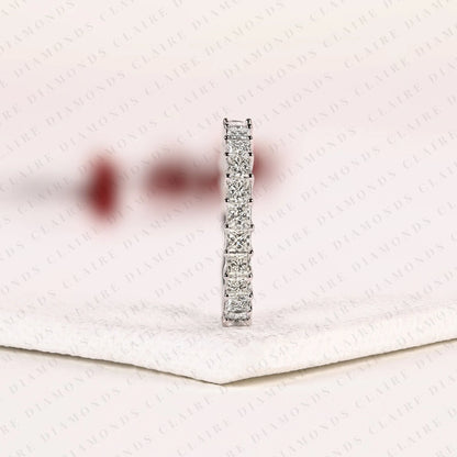 3.00 TCW Baguette Cut Lab Grown Diamond Ring | Alternating Baguette Stone Band in Solid Gold, Stackable Anniversary & Everyday Jewelry