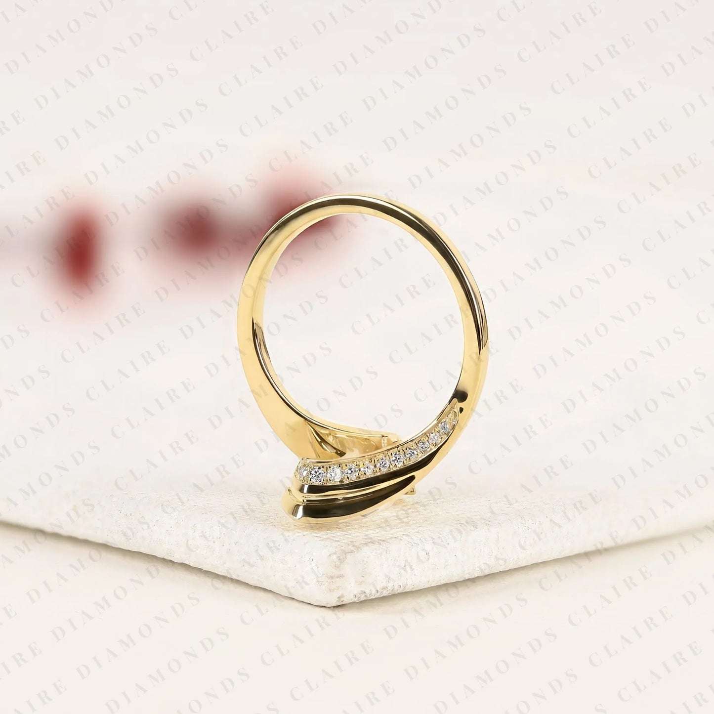 elegant marquise cut moissanite diamond bypass engagement ring in 14k yellow gold modern solitaire bridal ring