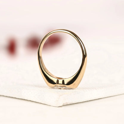 Minimalist Marquise Cut Solitaire Lab Grown Diamond Engagement Ring in Yellow Gold | Modern Bezel-Inspired Promise Ring for Women.