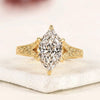 Dutch Marquise Cut Moissanite Diamond Engagement Ring Vintage Filigree Solitaire Ring Art Deco Inspired Bridal Ring for Women