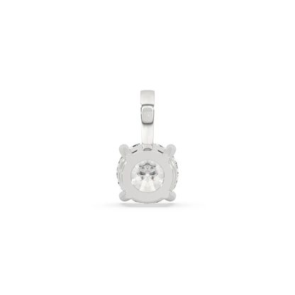 1 CT Round Cut Moissanite Pendant - profile view