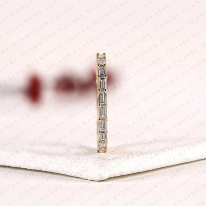 2.64 TCW Baguette Lab Grown Diamond Band Elegant Wedding Band Modern Eternity Band Sustainable Fine Jewelry Gift for Her