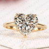 Heart Cut Moissanite Diamond Engagement Ring Gold Hidden Halo Ring Romantic Bridal Jewelry Minimalist Promise Ring.