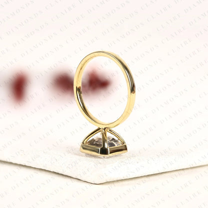 Asscher Cut Lab Grown Diamond Bezel Set Engagement Ring | Modern Solitaire Statement Ring