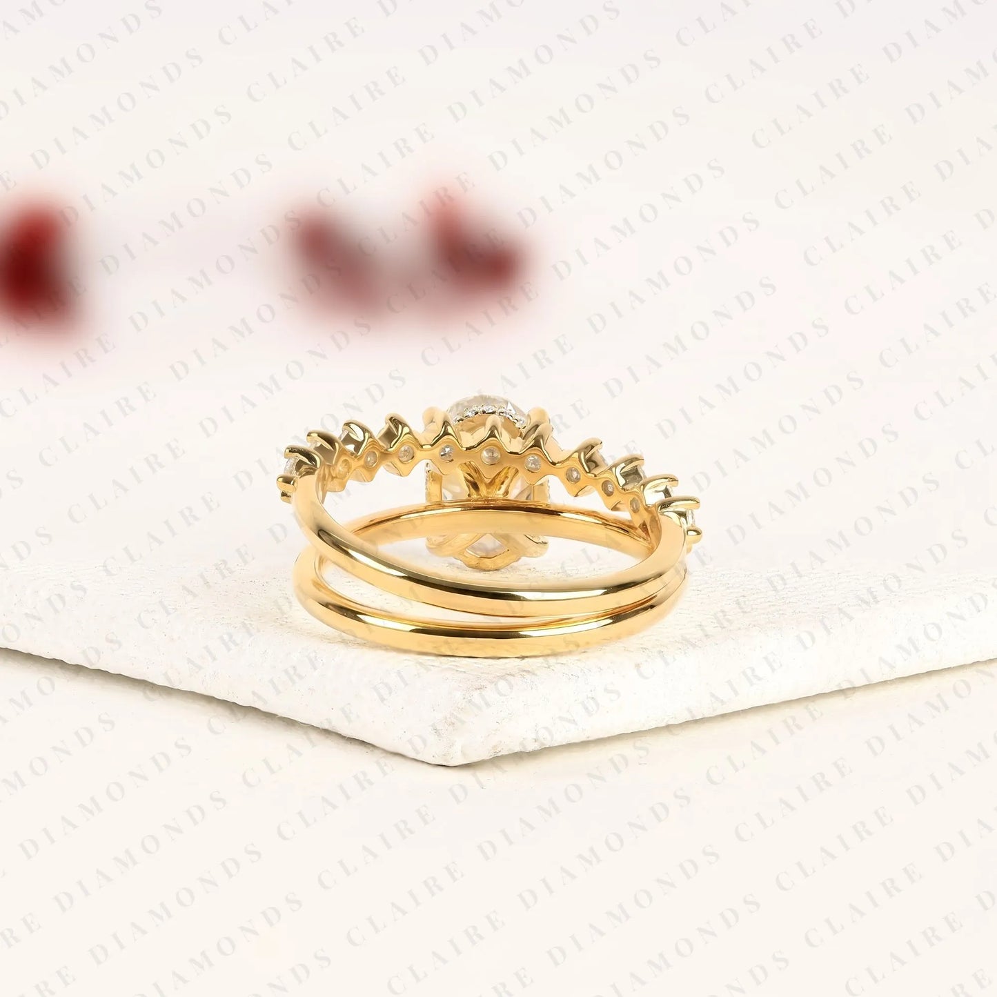 classic oval cut lab grown diamond ring set for engagement, wedding, and anniversary celebrations.