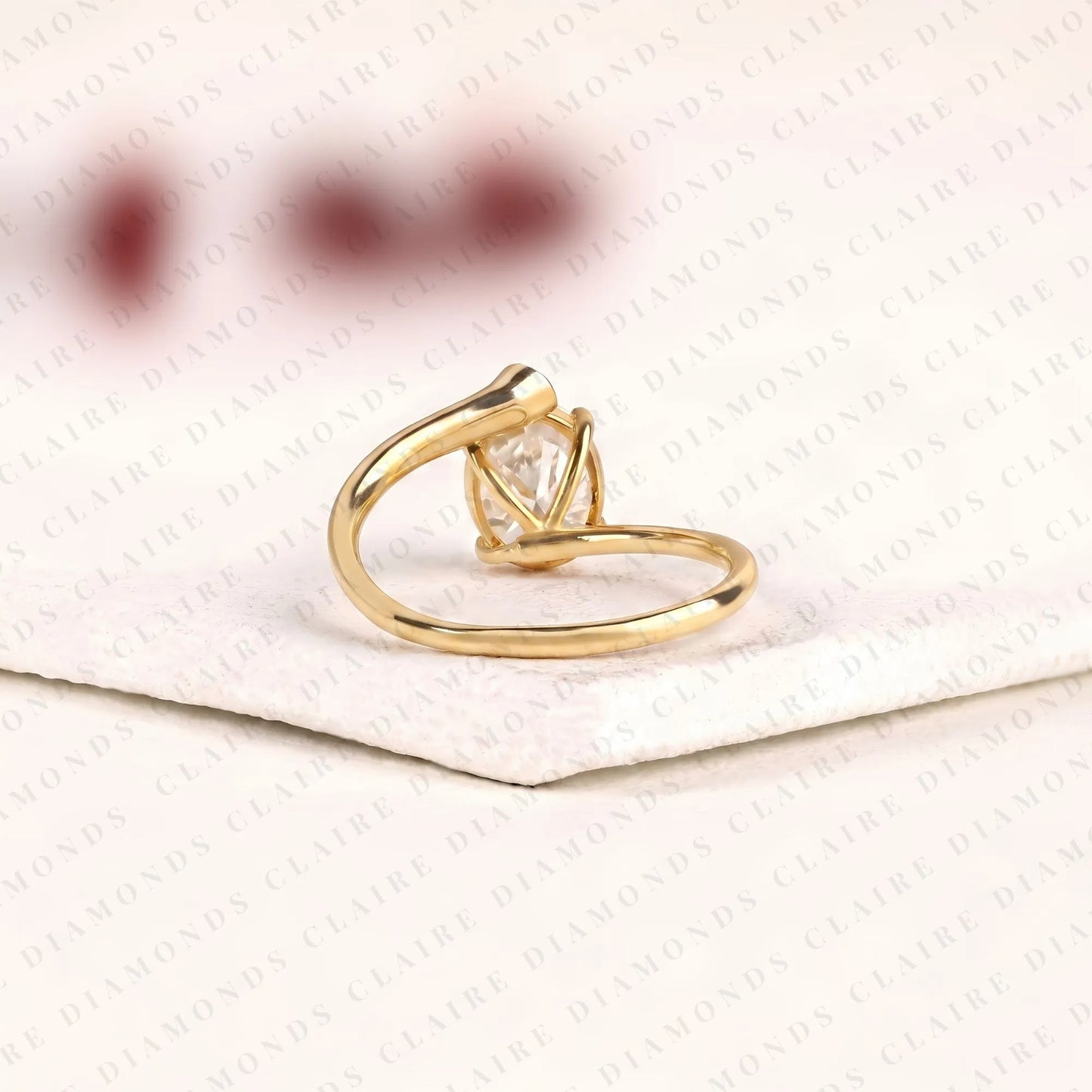 oval cut lab grown diamond engagement ring bypass ring unique open band modern style bridal jewelry