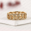 0.67 TCW Round Lab Grown Diamond Band Gold Scroll Design Wedding Band Intricate Diamond Anniversary Band