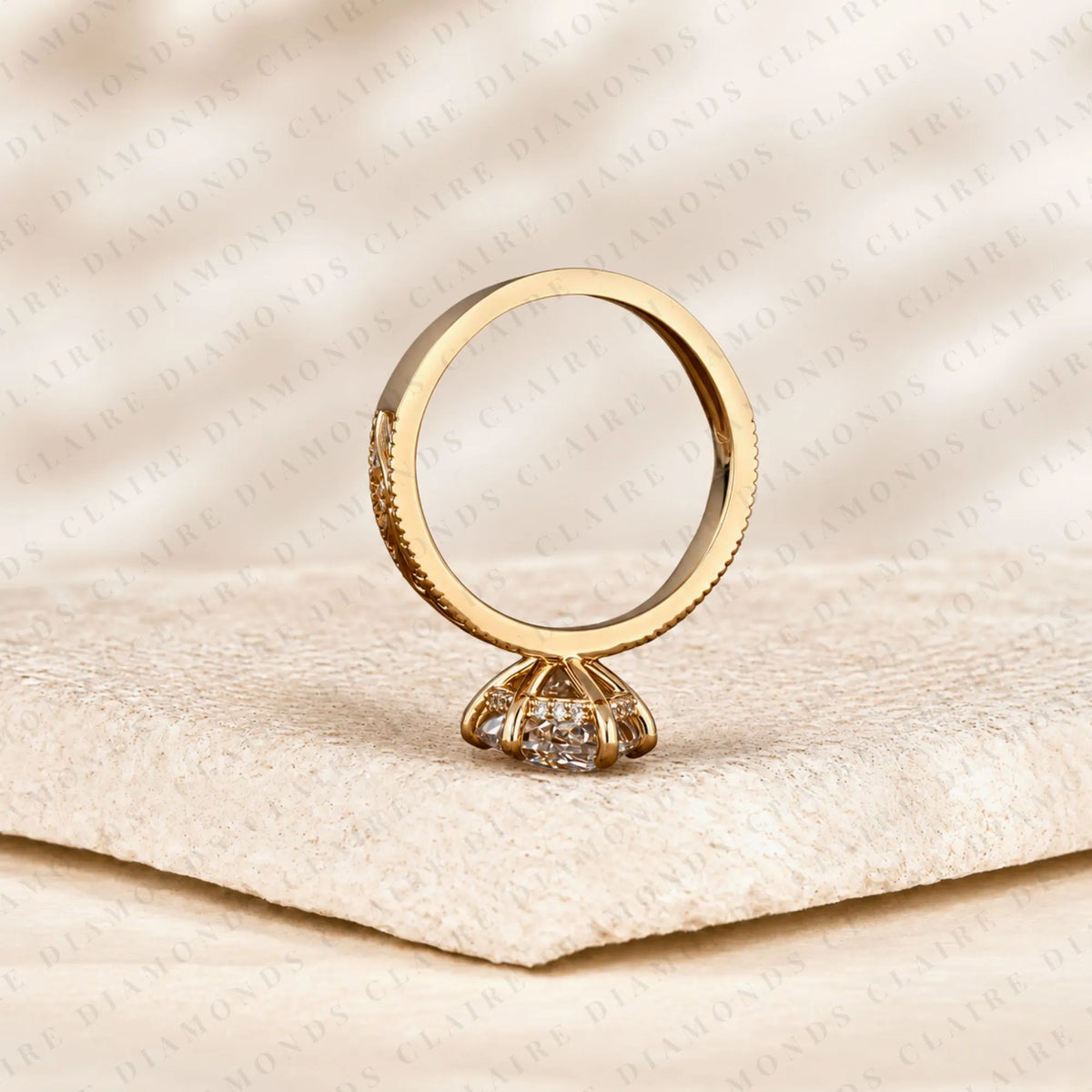 Dutch Marquise Cut Moissanite Diamond Engagement Solitaire Ring Vintage Engraved Gold Band Filigree Wedding Ring Luxury Bridal Jewelry