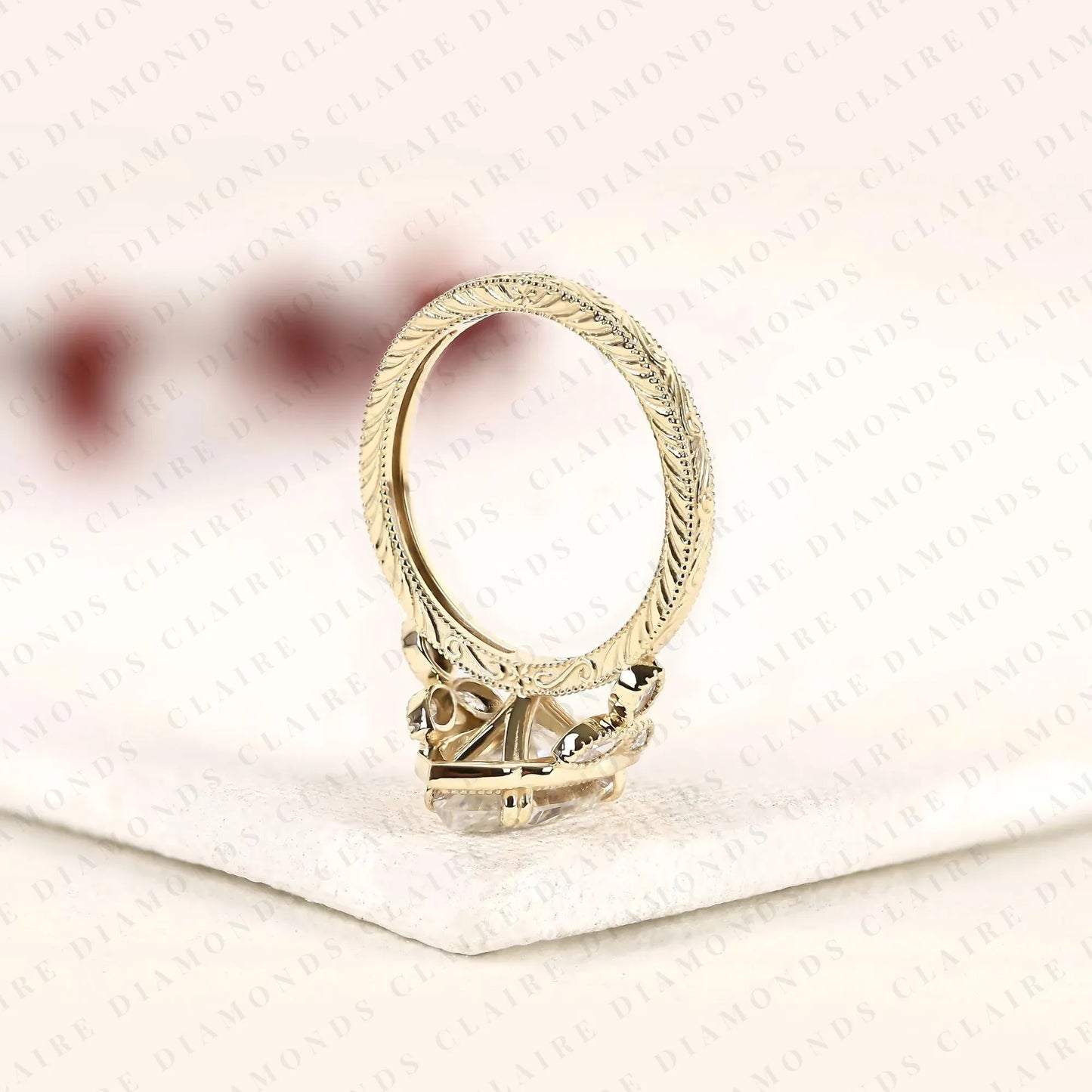 vintage marquise cut lab grown diamond engagement ring in art deco inspired promise ring