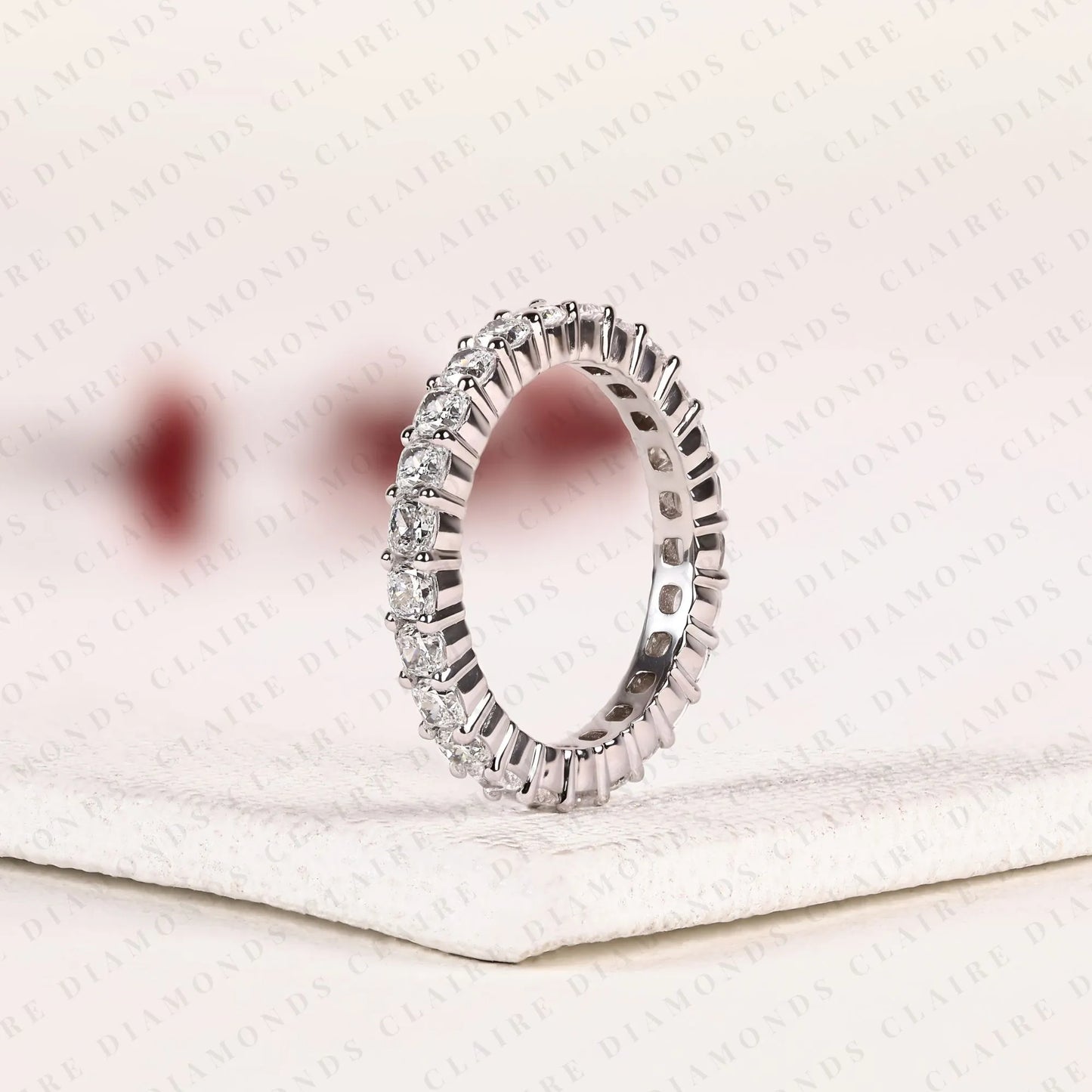 2.50 tcw round cut lab grown diamond eternity band full diamond wedding band classic stackable band