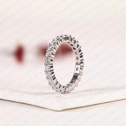 2.50 TCW Round Cut Lab Grown Diamond Eternity Band Full Diamond Wedding Band Classic Stackable Band