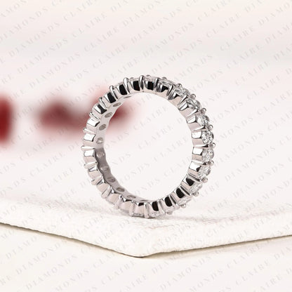 3.90 TCW Oval Cut Lab Grown Diamond Band Eternity Classic Stackable Band Elegant Anniversary Timeless Bridal Jewelry