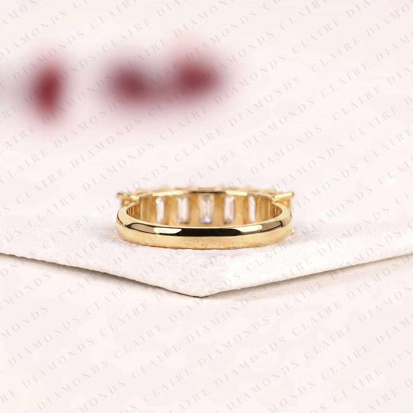 1.75 tcw emerald cut moissanite diamond eternity band stackable band luxury bridal anniversary jewelry
