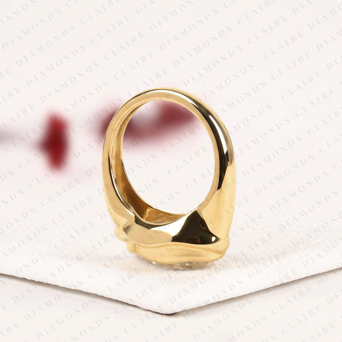 East West Pear Cut Moissanite Diamond Engagement Ring Bezel Set Gold Solitaire Wedding Ring Unique Anniversary Jewelry