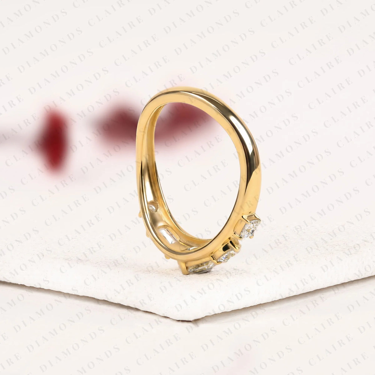 1.15 TCW Princess & Round & Pear & Emerald Cut Band – photo 5