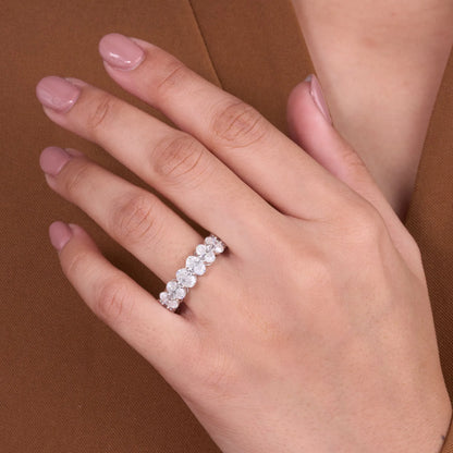 3.60 TCW Elegant Oval Cut Moissanite Diamond Eternity Band in White Gold Luxury Wedding Ring