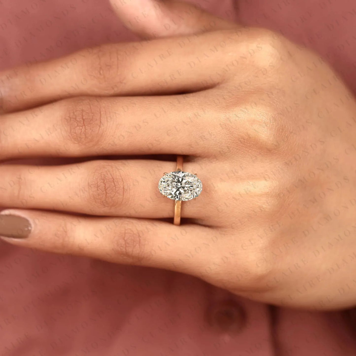 classic oval cut solitaire lab grown diamond engagement ring in yellow gold | hidden halo wedding ring for women | timeless anniversary gift.