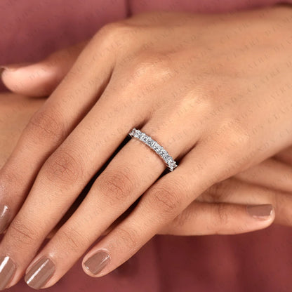 3.00 TCW Baguette Cut Lab Grown Diamond Ring | Alternating Baguette Stone Band in Solid Gold, Stackable Anniversary & Everyday Jewelry